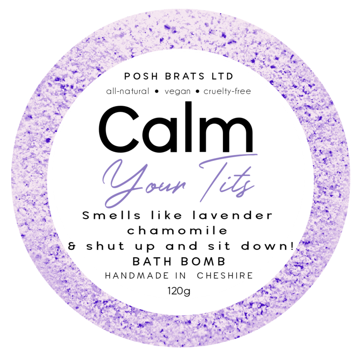 Calm Your Tits Fizzy Bath Bomb Vegan Handmade Novelty