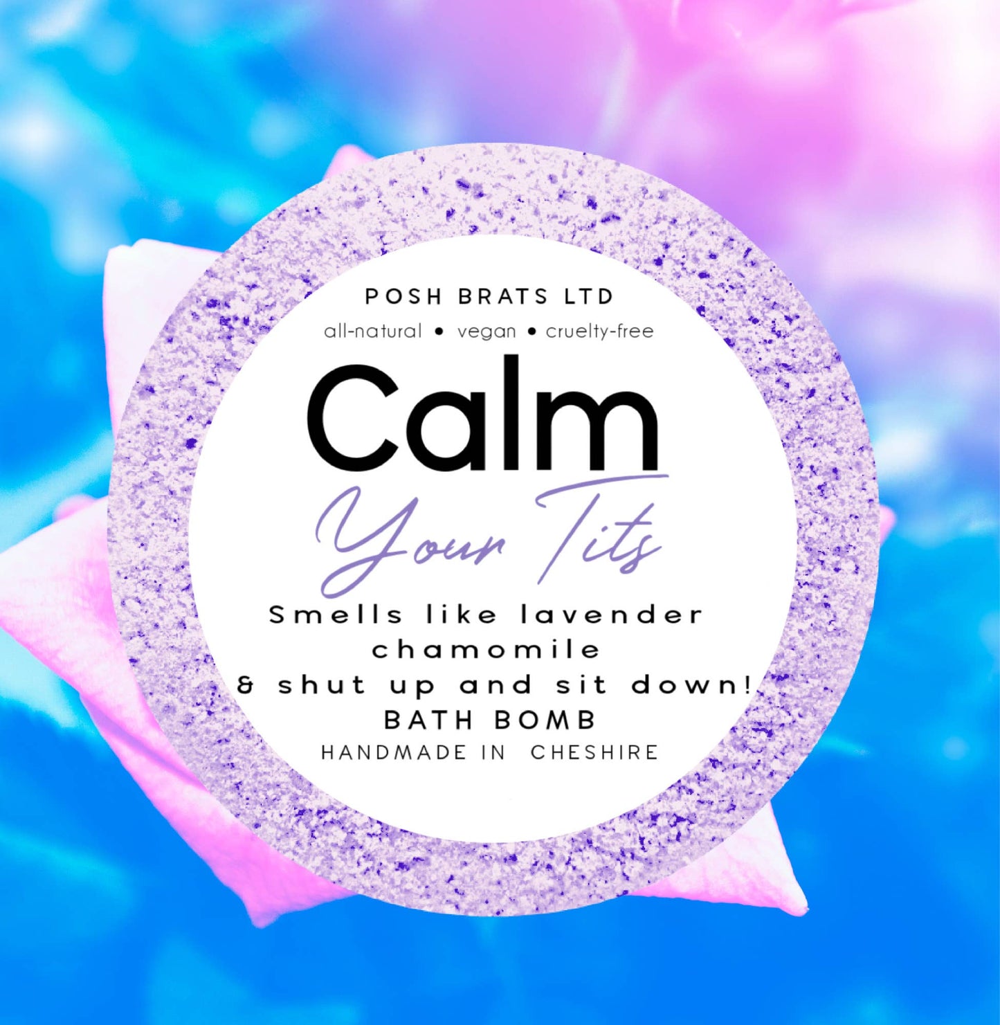 Calm Your Tits Fizzy Bath Bomb Vegan Handmade Novelty