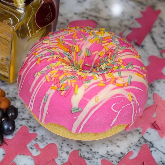 Berry Vanilla Sprinkle Donut Bath Bomb Vegan Handmade Art