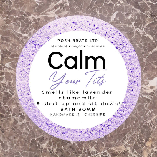 Calm Your Tits Fizzy Bath Bomb Vegan Handmade Novelty